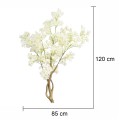 Copac decorativ cu flori artificiale, fara ghiveci, Naimeed D5617, 120x85 cm, Alb