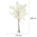 Copac artificial, Cires Japonez (Sakura) fara ghiveci, Naimeed D5624, 185x110 cm, Alb