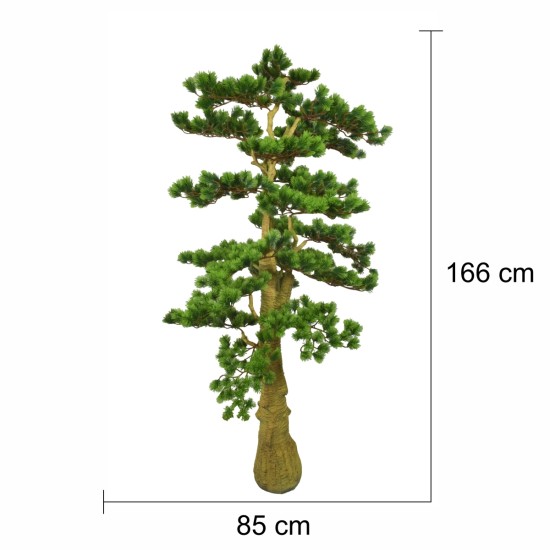 Copac artificial, Bonsai Pin fara ghiveci, Naimeed D5645, 166x85 cm, Verde Inchis