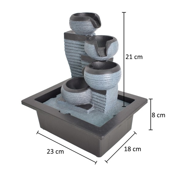 Fantana arteziana, Feng Shui, LED, pompa submersibila, Naimeed D5056, 23x18x29cm