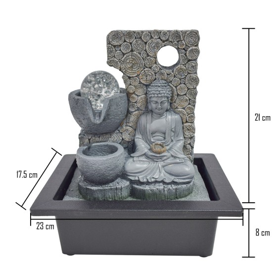 Fantana arteziana, Feng Shui, LED, pompa submersibila, Naimeed D5064, 23x17x29cm