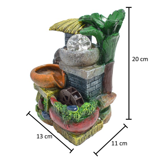 Fantana arteziana, LED, pompa submersibila, Naimeed D5085, 13x11x20cm
