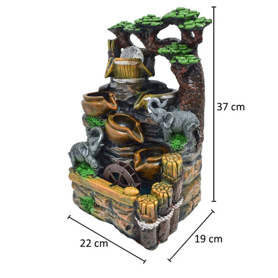 Fantana arteziana, LED, pompa submersibila, Naimeed D5110, 22x19x37cm