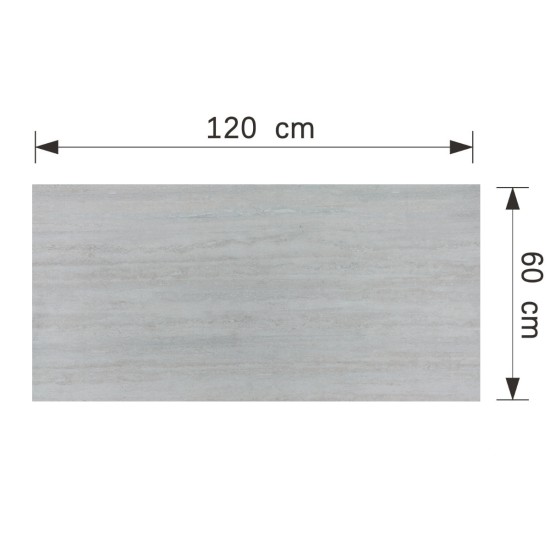 Set 16 panouri decorative din praf de piatra, Naimeed D7308, ignifuge, strat protector ceramic, rezistente la razele UV, 120x60x0.2 cm, gri travertin