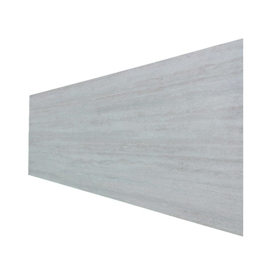 Set 16 panouri decorative din praf de piatra, Naimeed D7308, ignifuge, strat protector ceramic, rezistente la razele UV, 120x60x0.2 cm, gri travertin