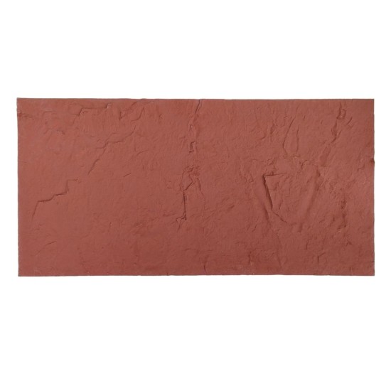 Set 10 panouri decorative din praf de piatra, Naimeed D7318, flexibile, ignifuge, strat protector ceramic, rezistente la razele UV, 120x60x0.2 cm, rosu caramiziu