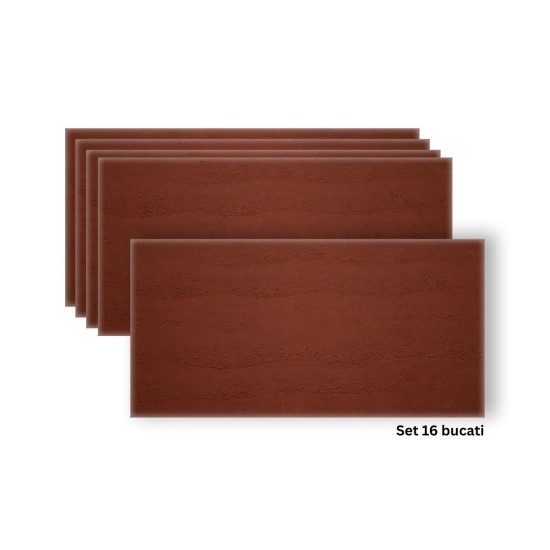 Set 16 panouri decorative din praf de piatra, Naimeed D7324, flexibile, ignifuge, strat protector ceramic, rezistente la razele UV, 120x60x0.2 cm, rosu caramiziu Set 16 panouri decorative din praf de piatra, Naimeed D7324, flexibile, ignifuge, strat protector ceramic, rezistente la razele UV, 120x60x0.2 cm, rosu caramiziu