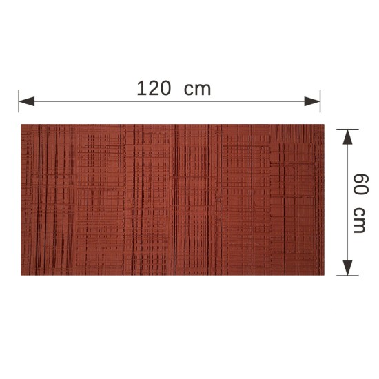 Set 9 panouri decorative din praf de piatra, Naimeed D7328, flexibile, ignifuge, rezistente la razele UV, 120x60x0.2 cm, rosu caramiziu