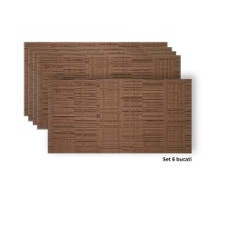 Set 6 panouri decorative din praf de piatra, Naimeed D7329, flexibile, ignifuge, strat protector ceramic, rezistente la razele UV, 120x60x0.2 cm, maro scortisoara