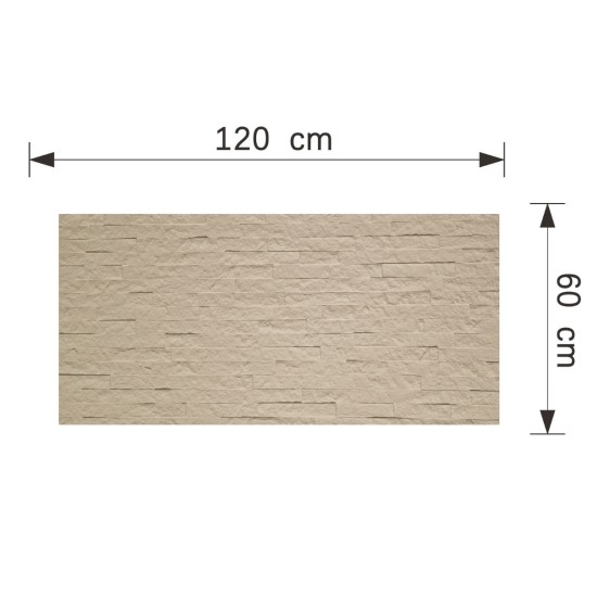 Set 12 panouri decorative din praf de piatra, Naimeed D7351, flexibile, ignifuge, strat protector ceramic, rezistente la razele UV, 120x60x0.2 cm, bej vanilie Set 12 panouri decorative din praf de piatra, Naimeed D7351, flexibile, ignifuge, strat protector ceramic, rezistente la razele UV, 120x60x0.2 cm, bej vanilie