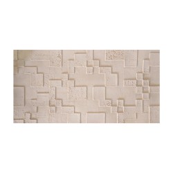 Set 10 panouri decorative din praf de piatra, Naimeed D7363, flexibile, ignifuge, strat protector ceramic, rezistente la razele UV, 120x60x0.2 cm, crem deschis