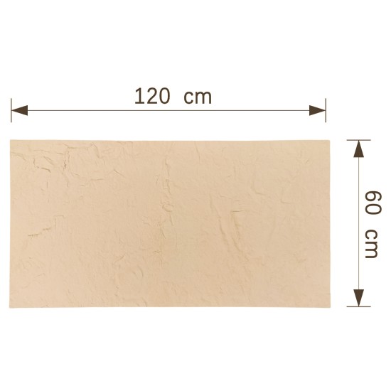 Set 10 panouri decorative din praf de piatra, Naimeed D7317, flexibile, ignifuge, strat protector ceramic, rezistente la razele UV, 120x60x0.2 cm, crem Set 10 panouri decorative din praf de piatra, Naimeed D7317, flexibile, ignifuge, strat protector ceramic, rezistente la razele UV, 120x60x0.2 cm, crem