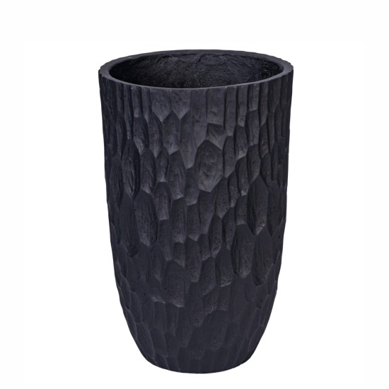 Ghiveci ecologic, Eco-friendly, Naimeed D6343, Mic, din materiale minerale, Negru, 48x30x30cm