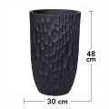 Ghiveci ecologic, Eco-friendly, Naimeed D6343, Mic, din materiale minerale, Negru, 48x30x30cm