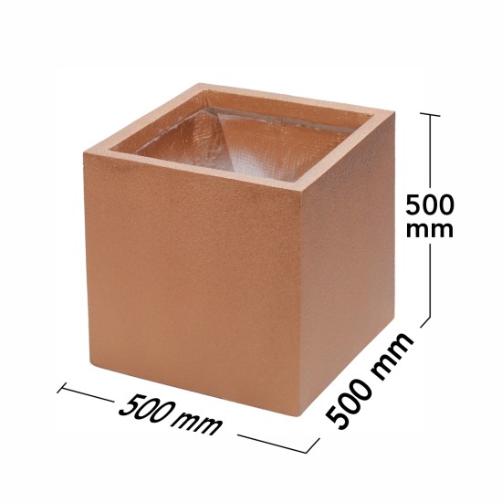 Ghiveci ecologic, Eco-friendly, Naimeed D6345, Mare, din materiale minerale, Maro, 50x50x50cm