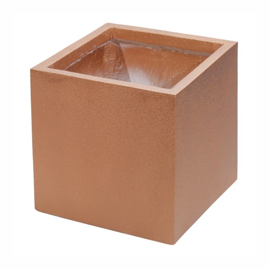 Ghiveci ecologic, Eco-friendly, Naimeed D6345, Mediu, din materiale minerale, Maro, 40x40x40cm