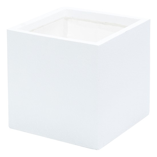 Ghiveci ecologic, Eco-friendly, Naimeed D6346, Mare, din materiale minerale, Alb, 50x50x50cm