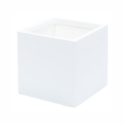 Ghiveci ecologic, Eco-friendly, Naimeed D6346, Mic, din materiale minerale, Alb, 30x30x30cm