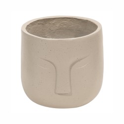 Ghiveci ecologic, Eco-friendly, Naimeed D6353, Mic, din materiale minerale, Crem, 28x25x25cm