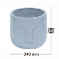 Ghiveci ecologic, Eco-friendly, Naimeed D6354, Mare, din materiale minerale, Gri, 38x34x34cm