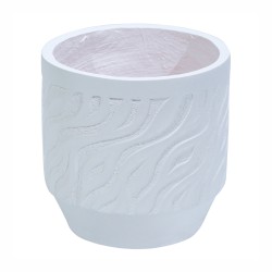 Ghiveci ecologic, Eco-friendly, Naimeed D6360, Mediu, din materiale minerale, Alb, 34x32x32cm