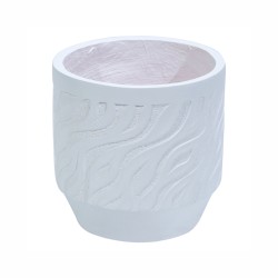 Ghiveci ecologic, Eco-friendly, Naimeed D6360, Mic, din materiale minerale, Alb, 28x27x27cm