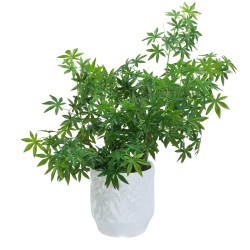 Ghiveci ecologic, Eco-friendly, Naimeed D6360, Mic, din materiale minerale, Alb, 28x27x27cm