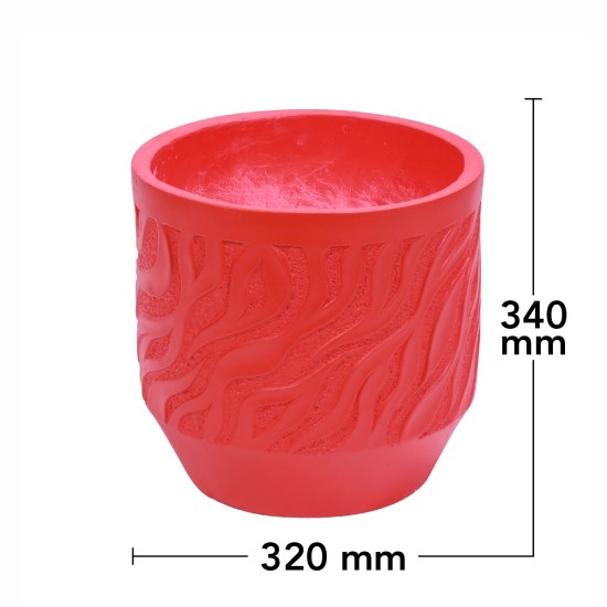 Ghiveci ecologic, Eco-friendly, Naimeed D6361, Mediu, din materiale minerale, Rosu, 34x32x32cm