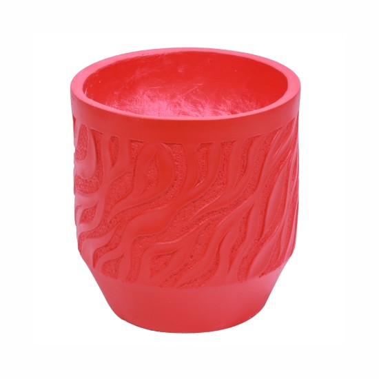 Ghiveci ecologic, Eco-friendly, Naimeed D6361, Mic, din materiale minerale, Rosu, 28x27x27cm