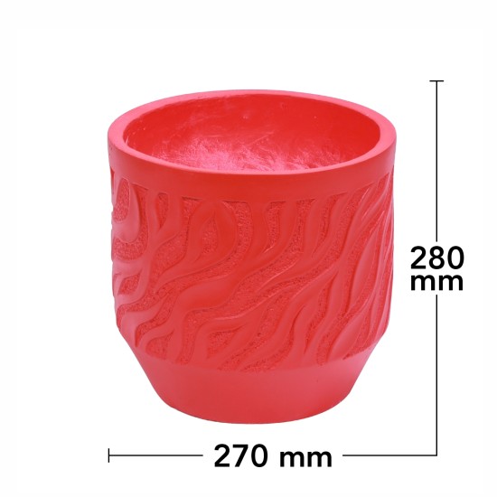 Ghiveci ecologic, Eco-friendly, Naimeed D6361, Mic, din materiale minerale, Rosu, 28x27x27cm