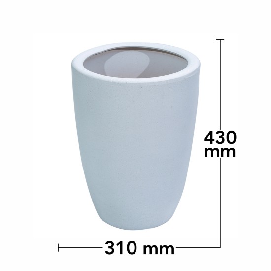 Ghiveci ecologic, Eco-friendly, Naimeed D6365, Mediu, din materiale minerale, Gri, 43x31x31cm