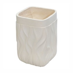 Ghiveci ecologic, Eco-friendly, Naimeed D6369, Mic, din materiale minerale, Crem, 36x25,5x25,5cm