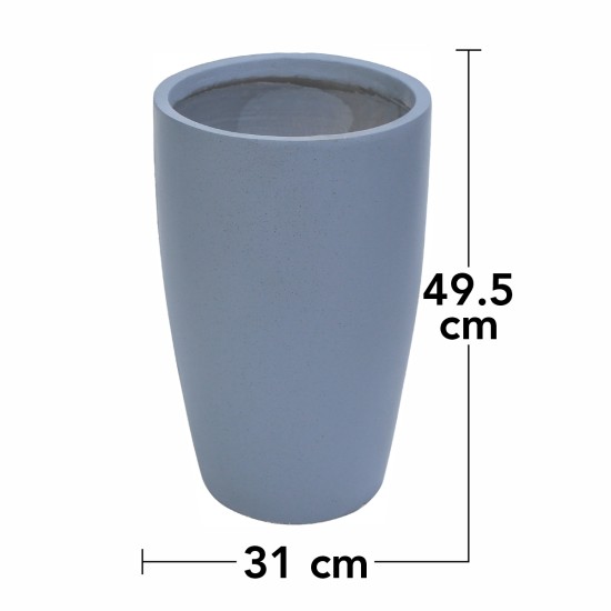 Ghiveci ecologic, Eco-friendly, Naimeed D6372, Mediu, din materiale minerale, Gri, 49,5x31x31cm