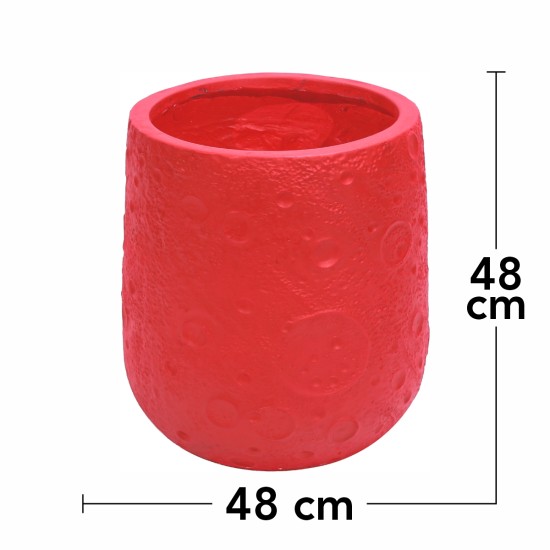 Ghiveci ecologic, Eco-friendly, Naimeed D6374, Mare, din materiale minerale, Rosu, 48x48x48cm