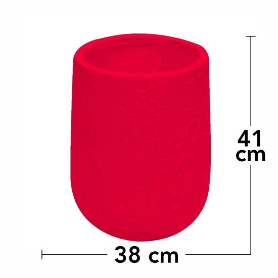 Ghiveci ecologic, Eco-friendly, Naimeed D6374, Mediu, din materiale minerale, Rosu, 41x38x38cm