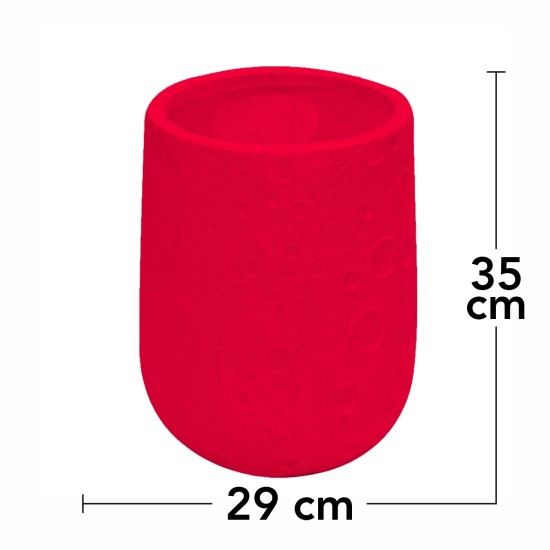 Ghiveci ecologic, Eco-friendly, Naimeed D6374, Mic, din materiale minerale, Rosu, 39x29x29cm