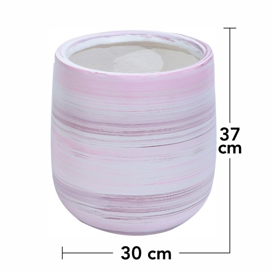 Ghiveci ecologic, Eco-friendly, Naimeed D6377, Mediu, din materiale minerale, Roz, 37x30x30cm