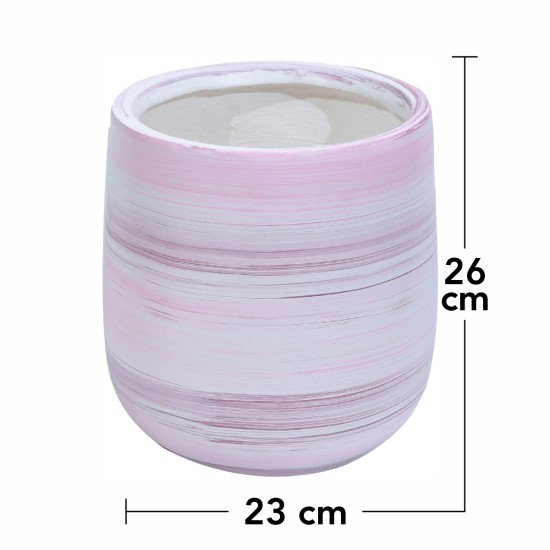 Ghiveci ecologic, Eco-friendly, Naimeed D6377, Mic, din materiale minerale, Roz, 26x23x23cm