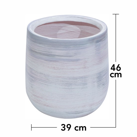 Ghiveci ecologic, Eco-friendly, Naimeed D6378, Mare, din materiale minerale, Gri, 46x39x39cm