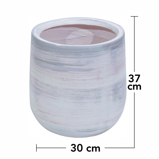 Ghiveci ecologic, Eco-friendly, Naimeed D6378, Mediu, din materiale minerale, Gri, 37x30x30cm