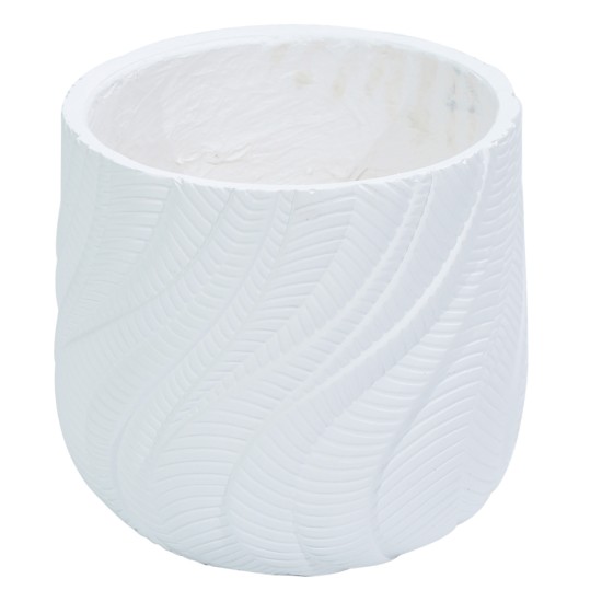 Ghiveci ecologic, Eco-friendly, Naimeed D6379, Mare, din materiale minerale, Alb, 42x45x45cm