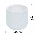 Ghiveci ecologic, Eco-friendly, Naimeed D6379, Mare, din materiale minerale, Alb, 42x45x45cm