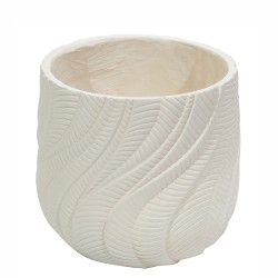 Ghiveci ecologic, Eco-friendly, Naimeed D6380, Mic, din materiale minerale, Crem, 26x29x29cm