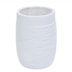 Ghiveci ecologic, Eco-friendly, Naimeed D6382, Mediu, din materiale minerale, Alb, 41,5x29x29cm