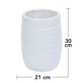 Ghiveci ecologic, Eco-friendly, Naimeed D6382, Mic, din materiale minerale, Alb, 30x21x21cm