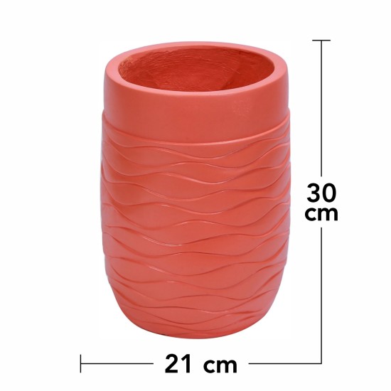 Ghiveci ecologic, Eco-friendly, Naimeed D6383, Mic, din materiale minerale, Caramiziu, 30x21x21cm