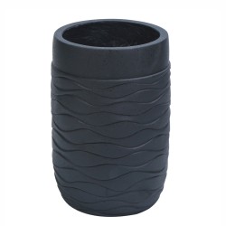 Ghiveci ecologic, Eco-friendly, Naimeed D6384 Mediu, din materiale minerale, Negru, 41,5x29x29cm
