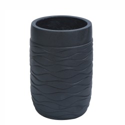 Ghiveci ecologic, Eco-friendly, Naimeed D6384, Mic, din materiale minerale, Negru, 30x21x21cm