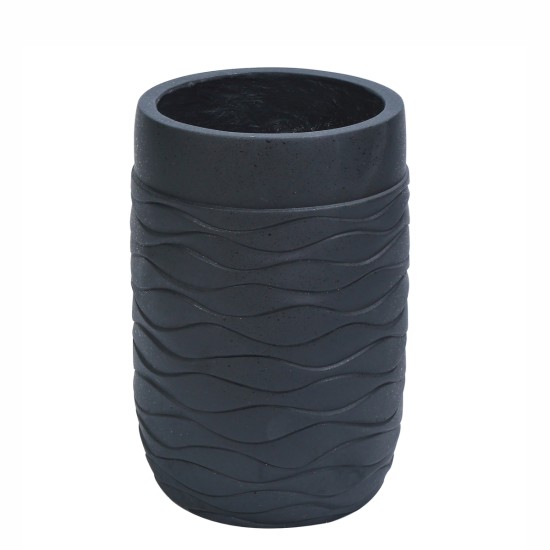 Ghiveci ecologic, Eco-friendly, Naimeed D6384, Mic, din materiale minerale, Negru, 30x21x21cm