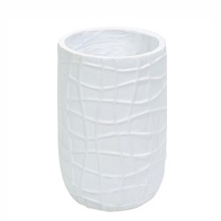 Ghiveci ecologic, Eco-friendly, Naimeed D6388, Mic, din materiale minerale, Alb, 31x20x20cm